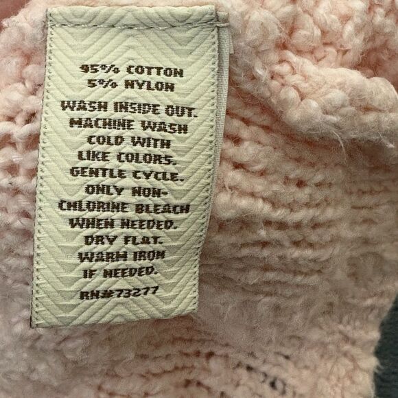 Womens Sonoma Pink Cable Knit Sweater Sz XS Cozy Cottage Preppy - Picture 6 of 10